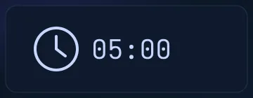 A clock beside the expiry 05:00
